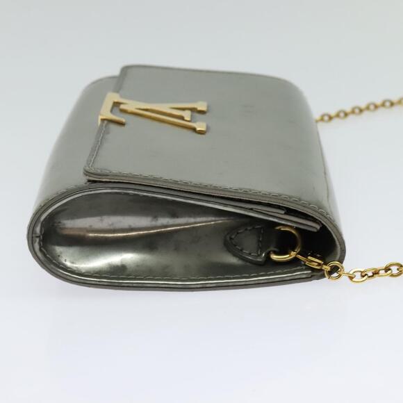 LOUIS VUITTON Vernis Pochette Louise PM Clutch Bag Silver - Picture 4 of 16